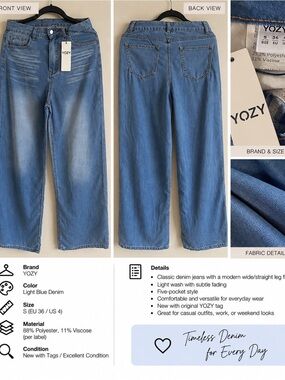 YOZY Light Blue Straight-Leg Men's Jeans